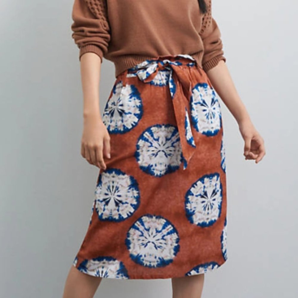 Excellent condition tie dye Porridge skirt in cotton/linen from Anthropologie